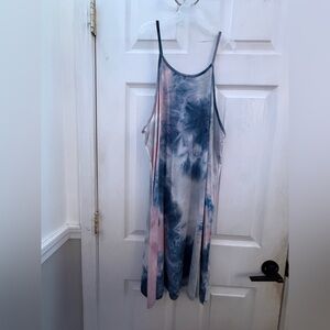 Wallflower Blue and Pink Tie-Dye Dress